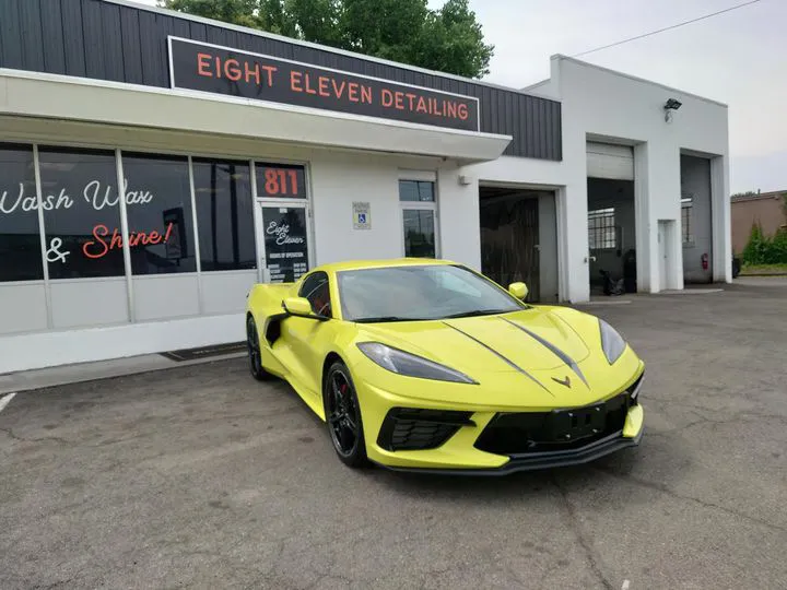 A freshly detailed vehicle outside the 811 Detailing shop